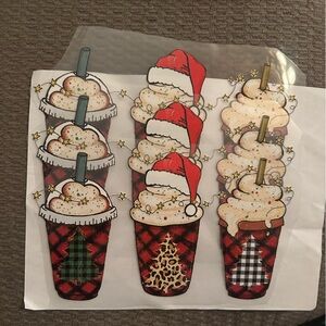DTF Transfer Cups Christmas Trees Set of 3